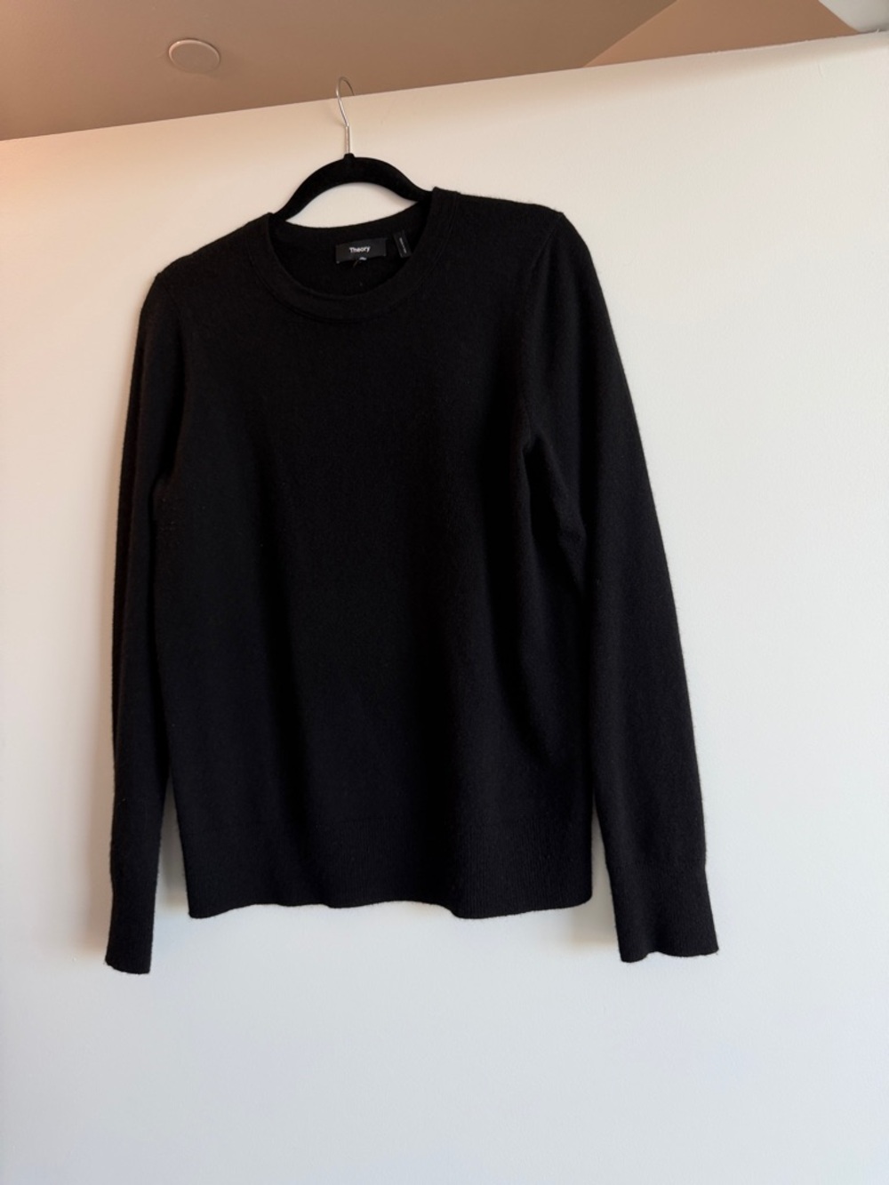 Theory Black Cashmere Crewneck Sweater - Minimal Knit